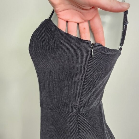 Aritzia Wilfred Isabella Black Corduroy Mini Dress Size 4 - Picture 6 of 16